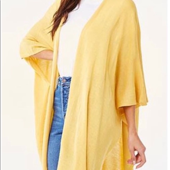 Forever 21 Other - Forever21 yellow cardigan, open front, 3/4 sleeves